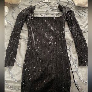 Lucy in the sky black mini dress